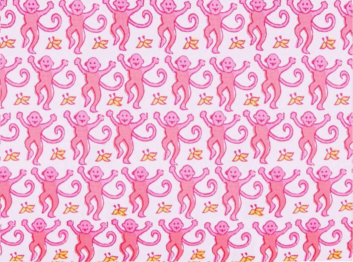 Download Pink Preppy Dancing Monkey Wallpaper