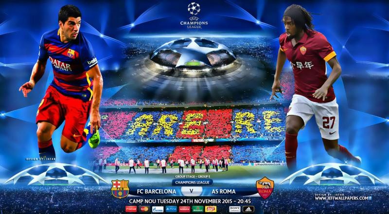 Name Fc Barcelona Vs As Roma Champions League HD Wallpaper