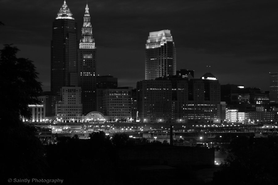 Cleveland At Night By Shibaridan