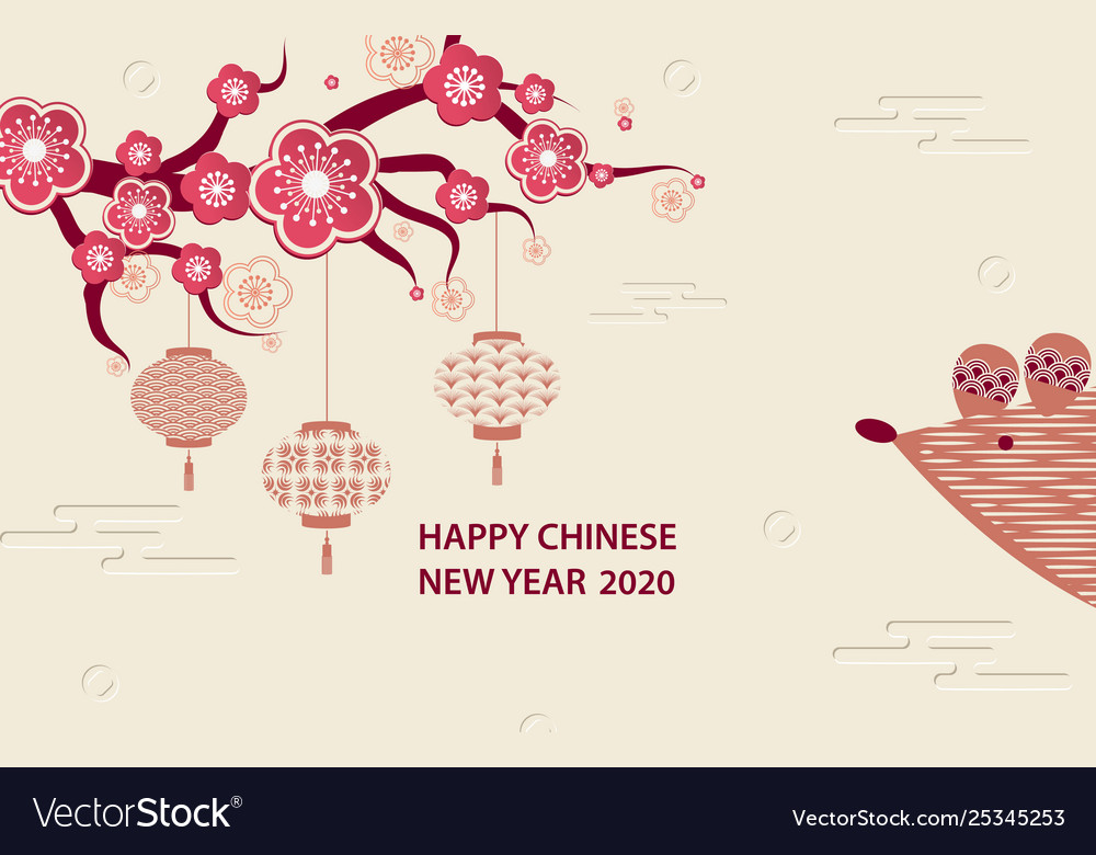 Happy Hinese New Year Royalty Vector Image