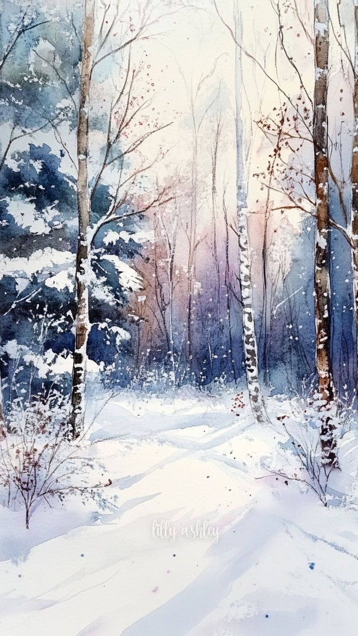 Snowy Forest Phone Wallpaper