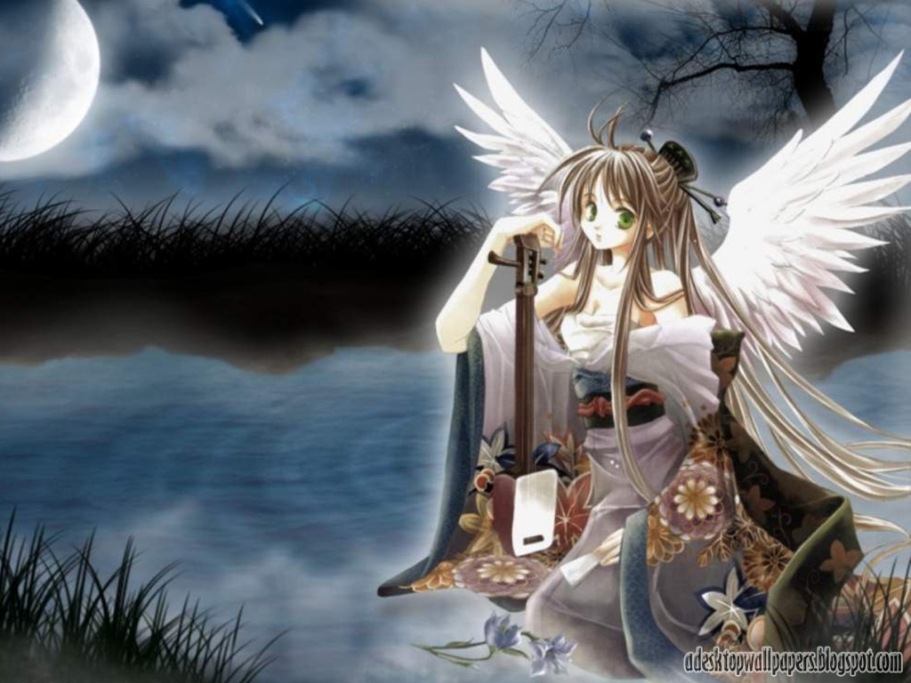 Beautiful Angel Anime Desktop Wallpaper