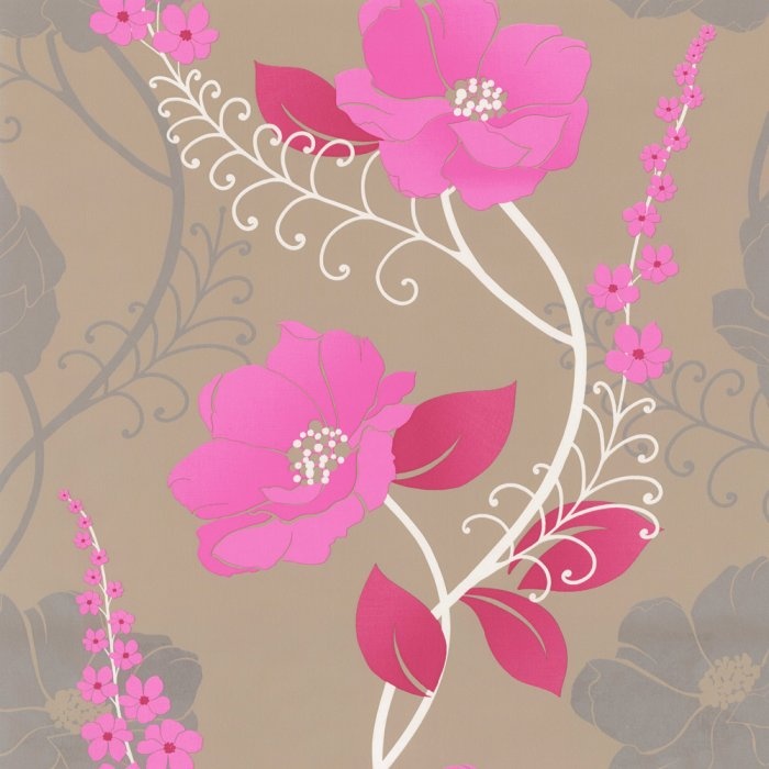 Wallpaper Beige Brown Pink Patterned From I Love