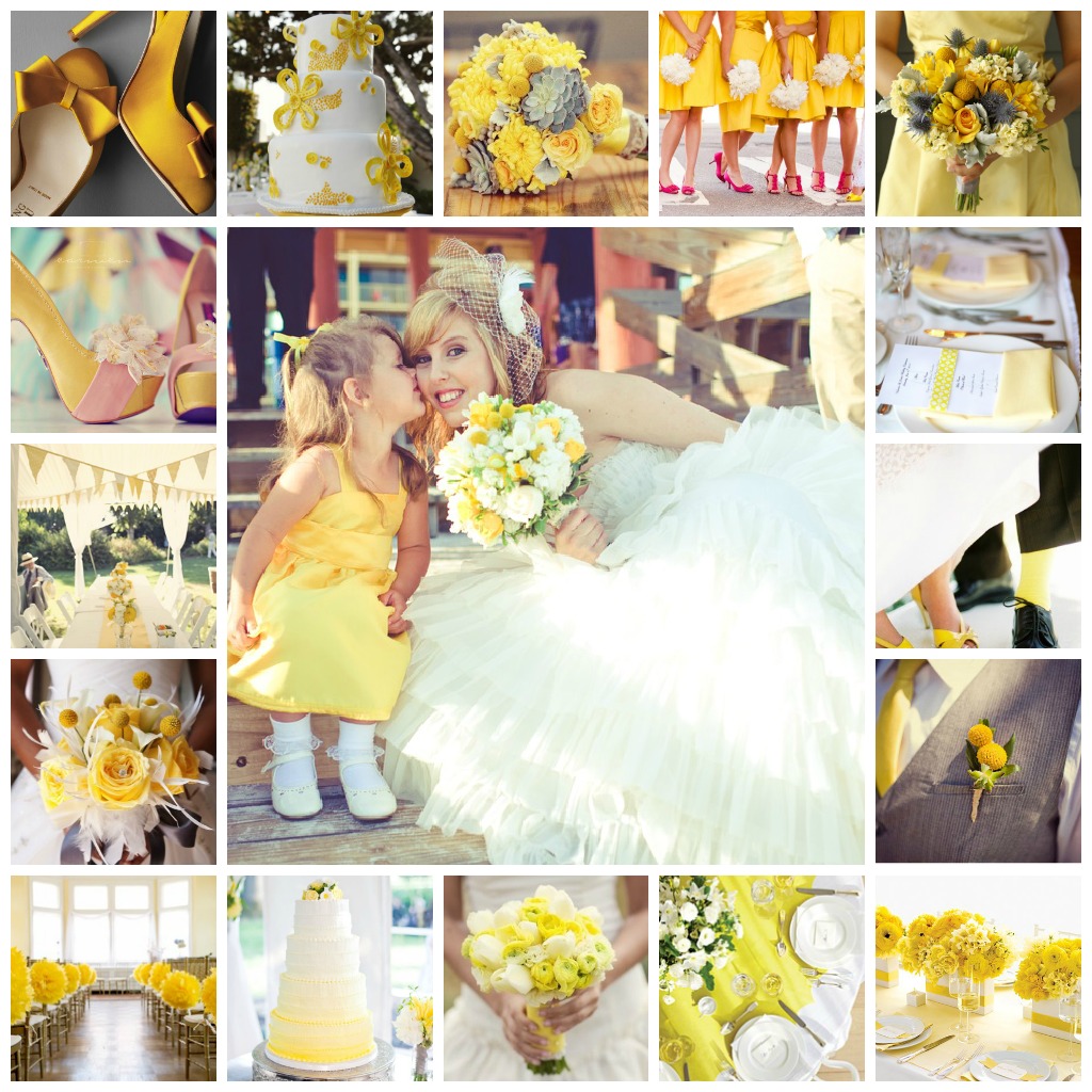 Yellow Wedding Collage White Autumn