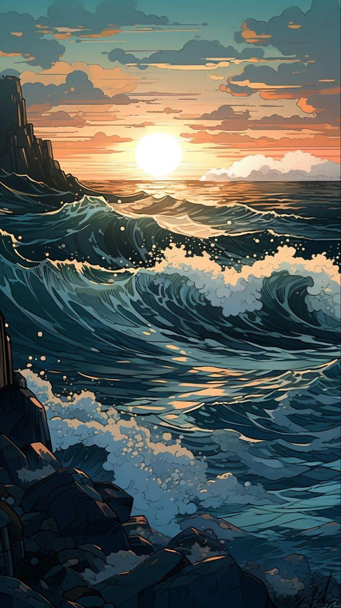 Sea Wallpaper Art Gallery Scenery Anime