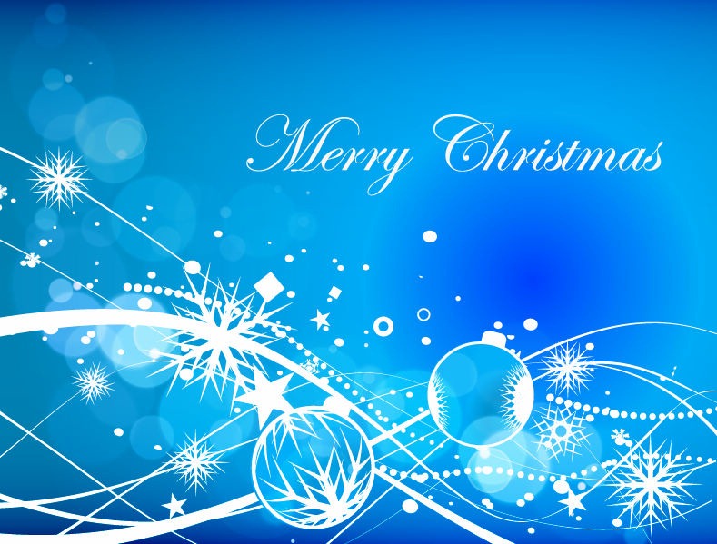 Abstract Blue Christmas Background Vector Graphics All