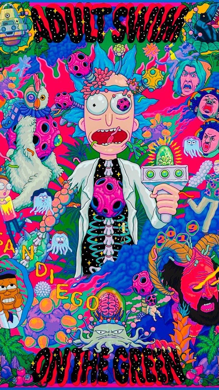 Free Download Rick And Morty Psychedelic Rick And Morty Poster Rick And  Morty [720X1280] For Your Desktop, Mobile & Tablet | Explore 25+ Trippy  Cartoon Iphone Wallpapers | Trippy Iphone 6 Wallpaper,