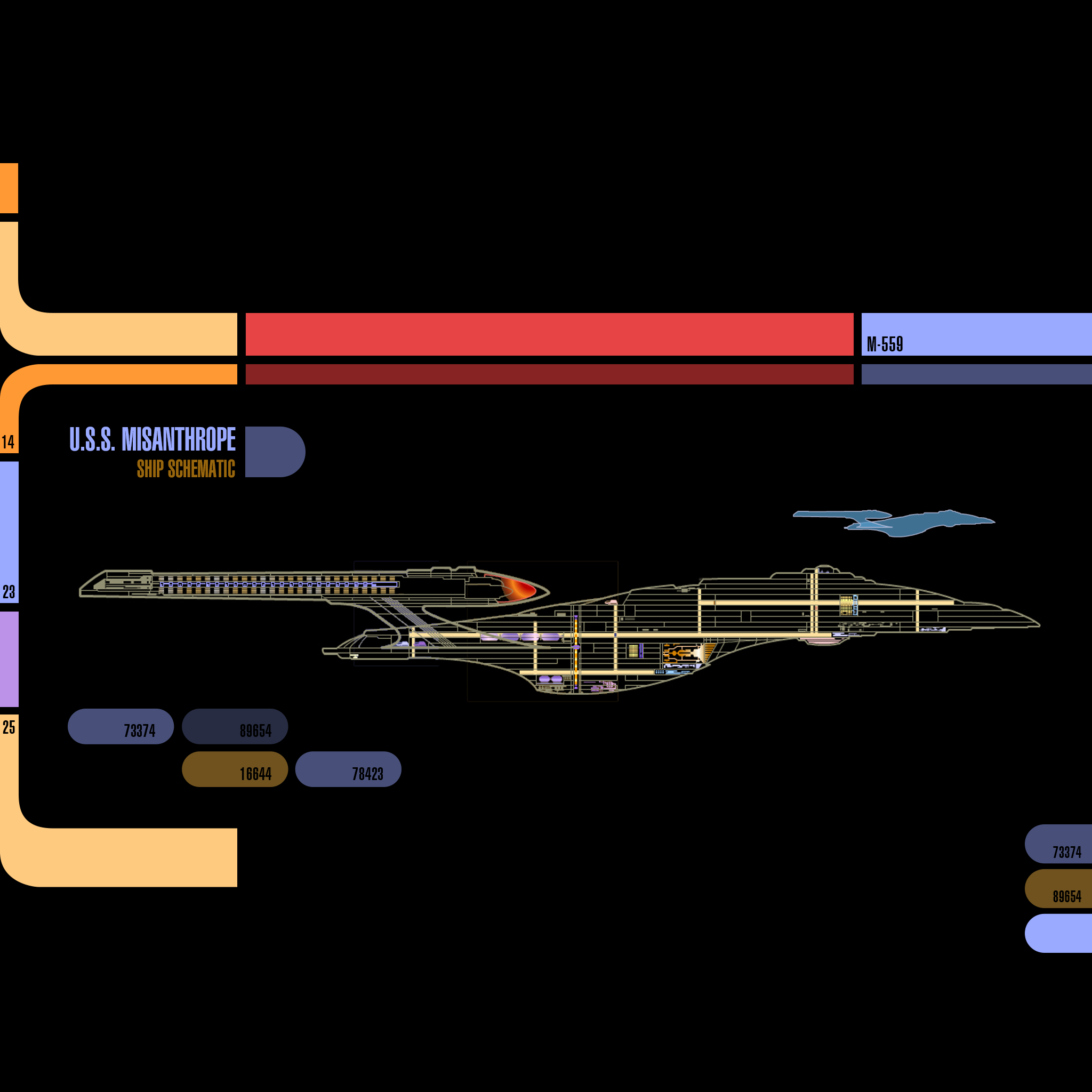 iPad Landscape Starship Schematic Original Tng Colors