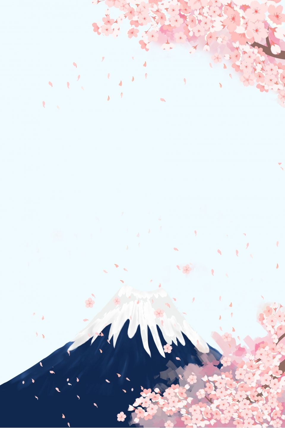 Japan Fuji Mountain Cherry Blossom Tourism Background
