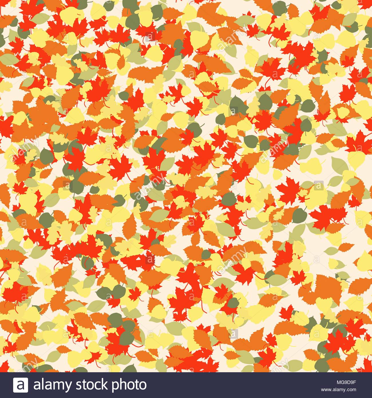 Colorful Acer Leafs Fall Background Autumn Seamless Pattern