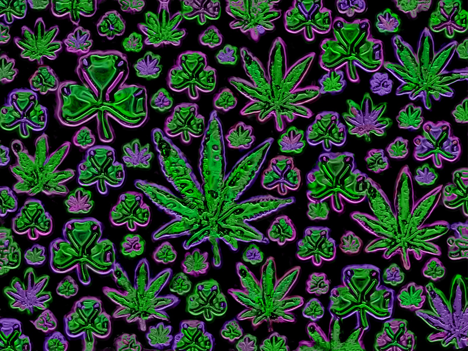 Trippy Marijuana Leaf Background Weed Wallpaper
