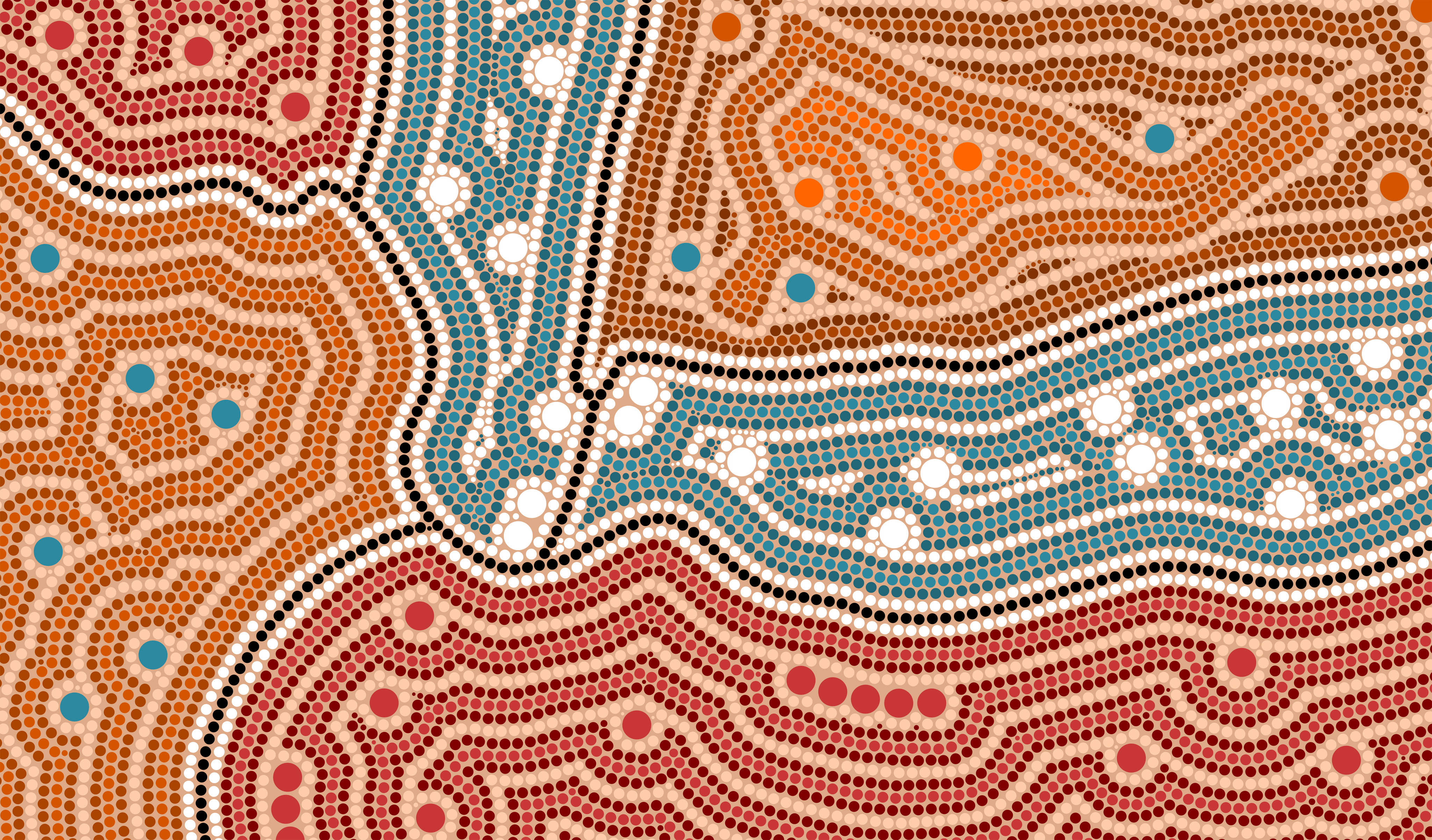 A Illustration Based On Aboriginal Style Of Dot Painting