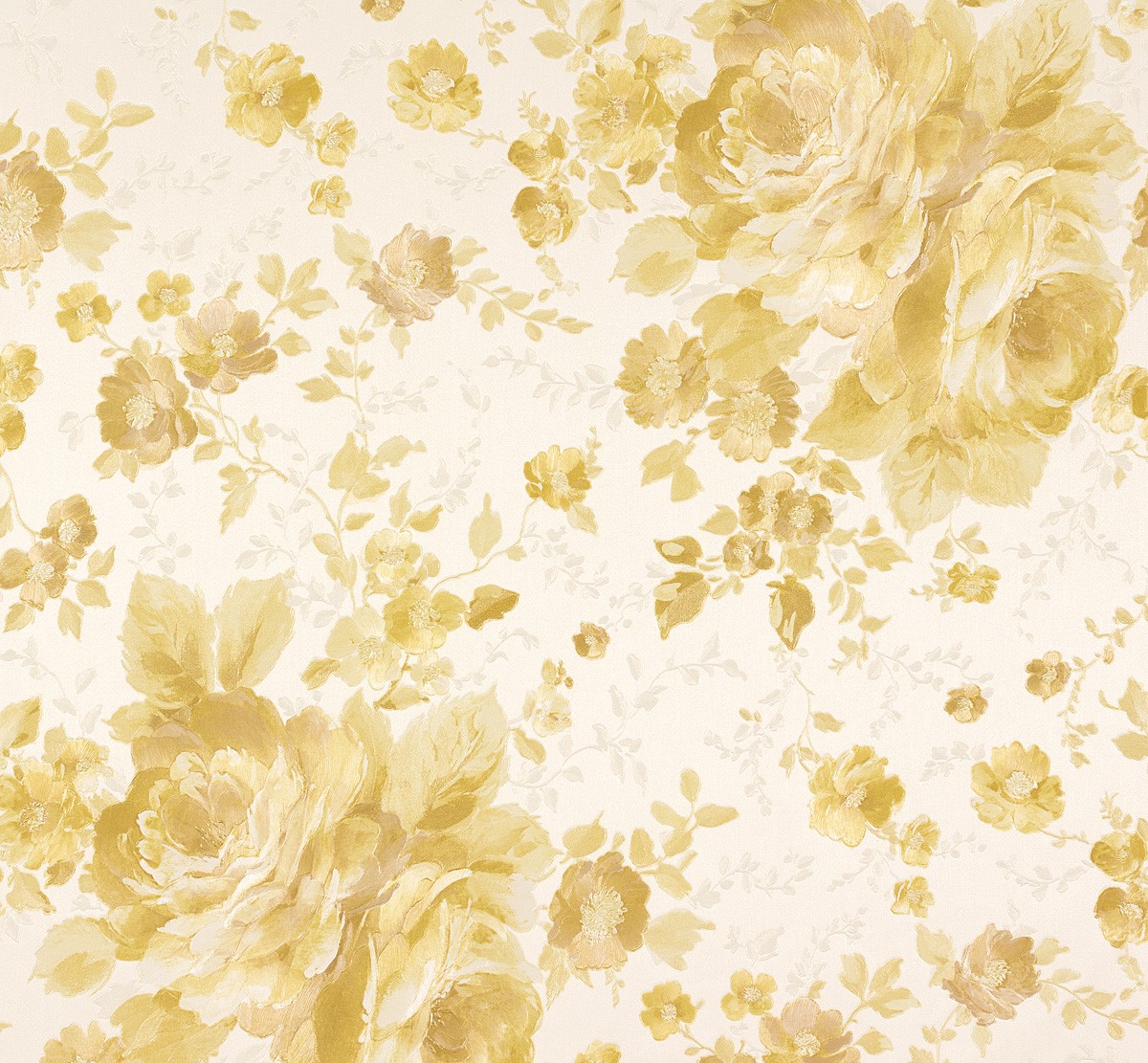 Wallpaper Romantica Flower White Gold As