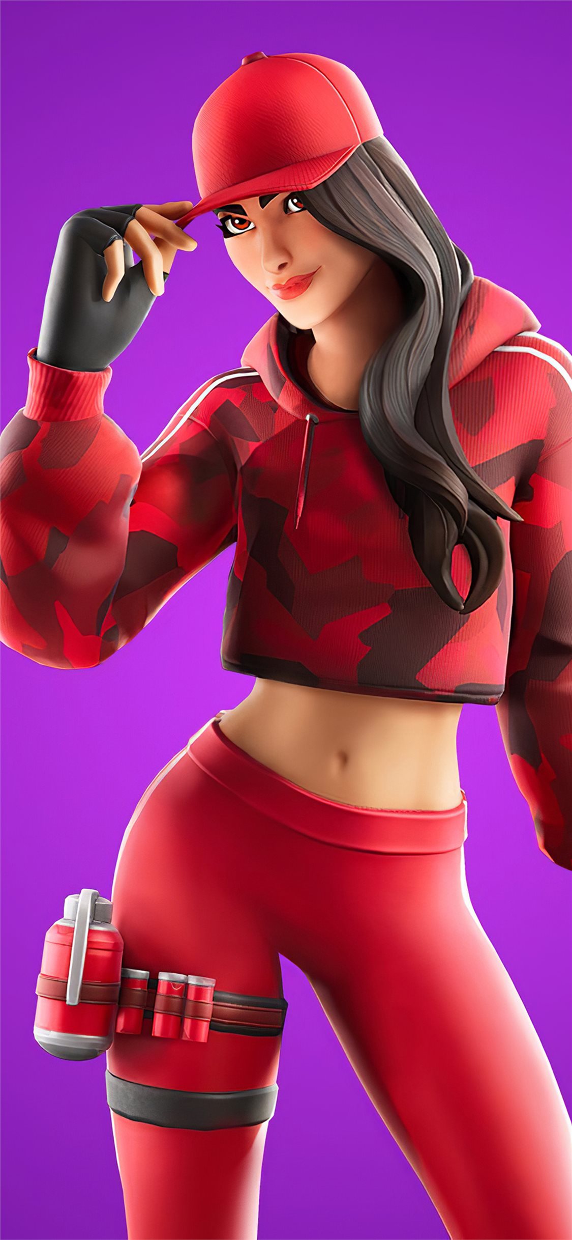 Fortnite Chapter Ruby Outfit 4k iPhone X Wallpaper