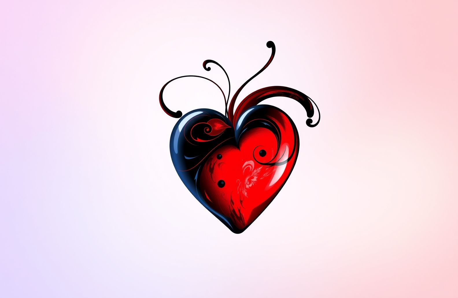 Red And Black Heart Wallpaper