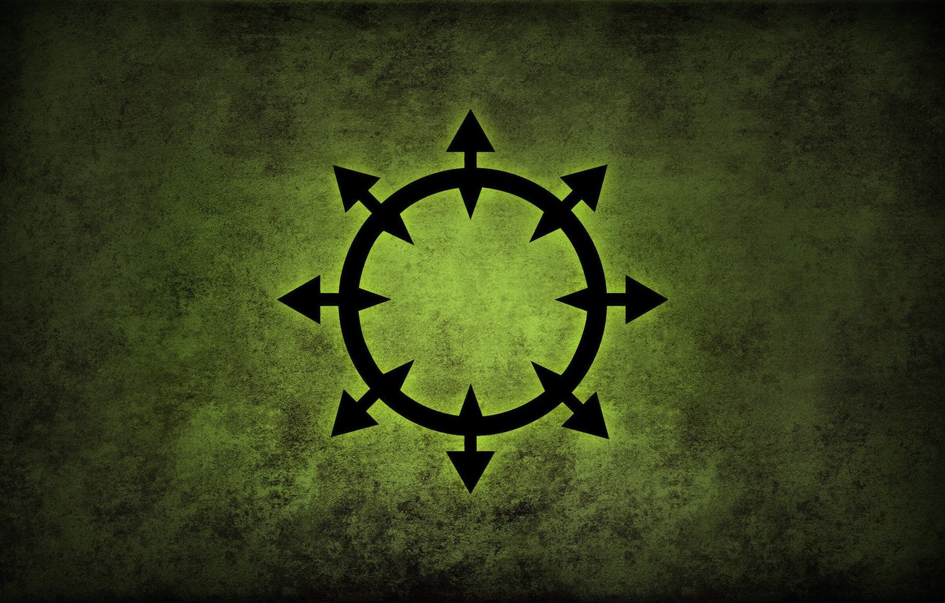 Wallpaper Green Logo Warhammer Chaos Fon Image For Desktop