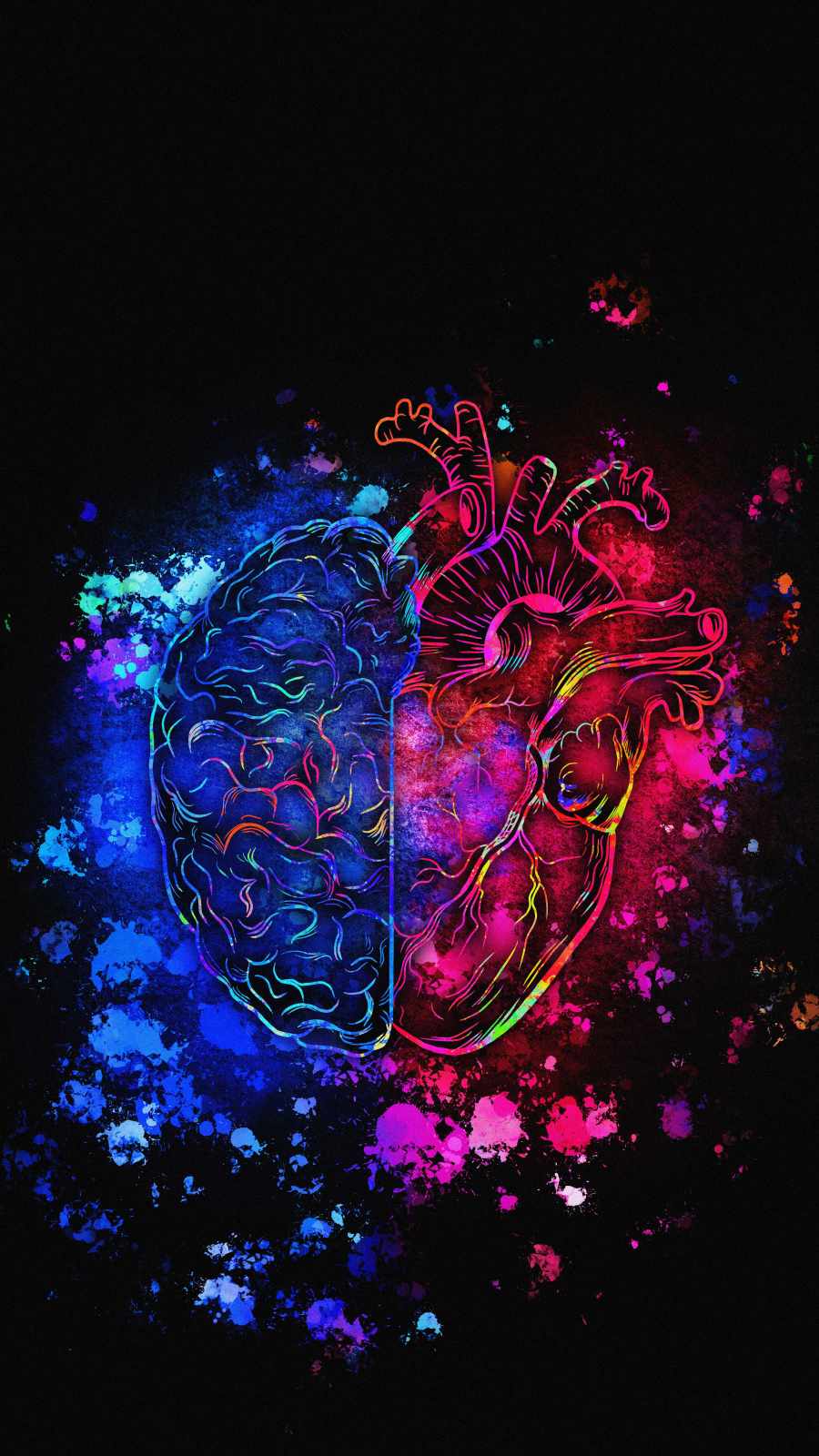 Heart Vs Brain Art iPhone Wallpaper
