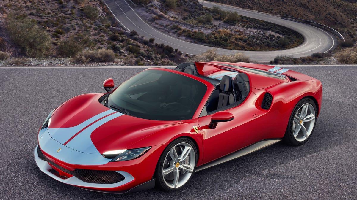 Ferraris 296 GTS Is One of the Only Plug In Hybrid Drop Tops   CNET