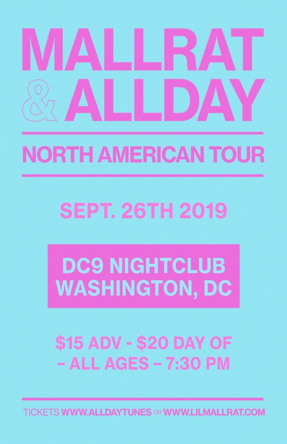 Allday And Mallrat Tickets Dc9 Nightclub Washington Dc