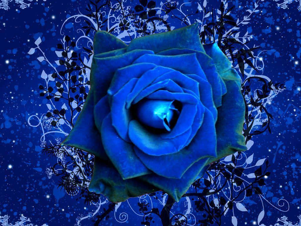 Dark Blue Rose Abstract Wallpaper