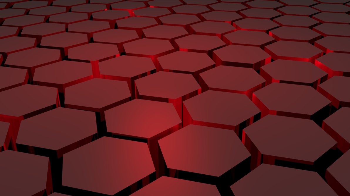 Red Hexagonal Desktop Background By Artyom17