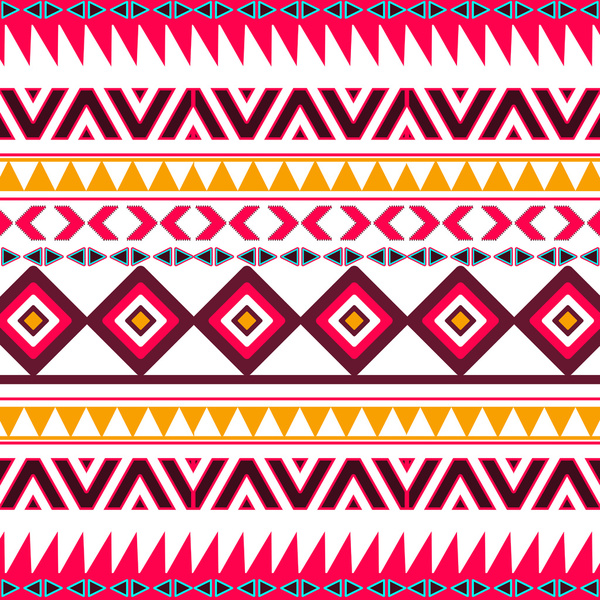 Bright Aztec Print Wallpaper Pink Orange Andes