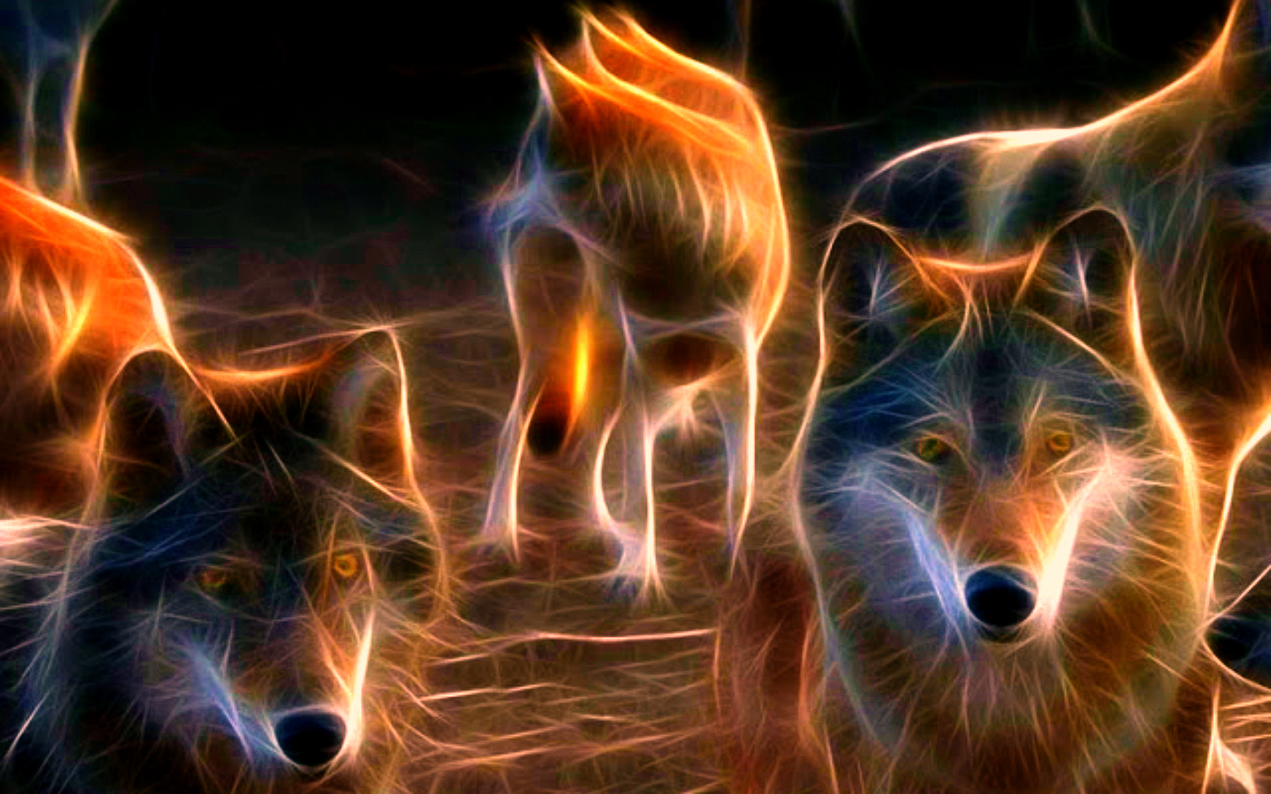 Wolf Wolves Predator Fractal G Wallpaper