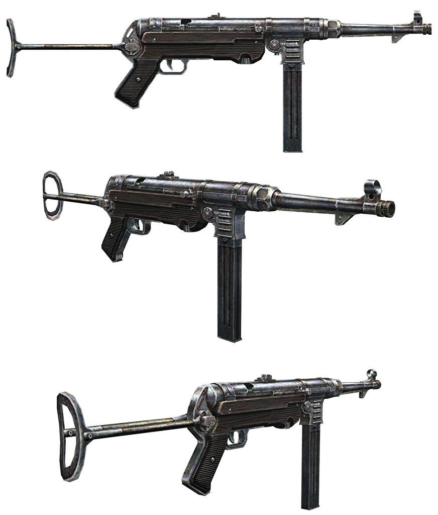 Image Assault Rifle German Mp40 White Background Army