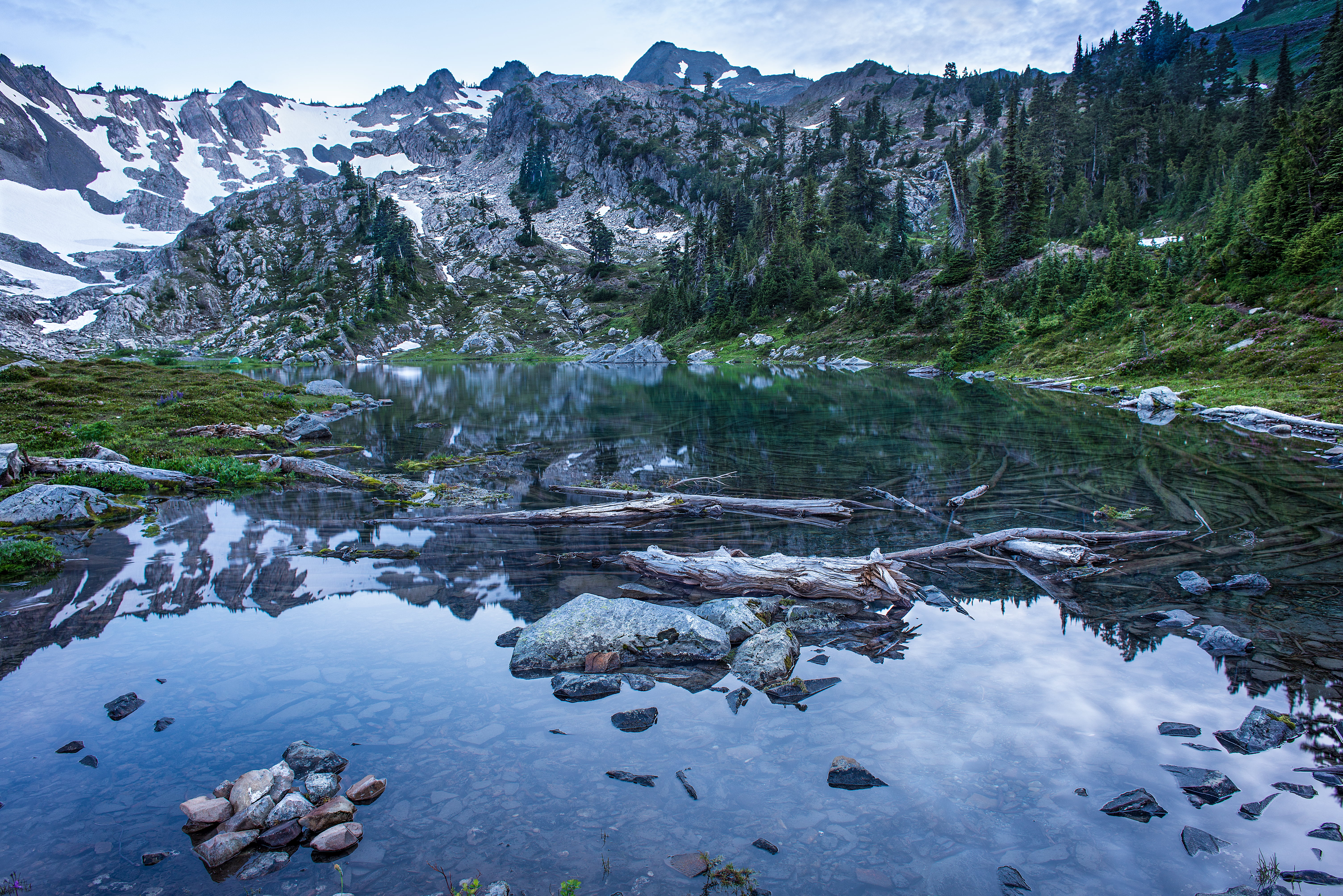 Lake Surrounded By Mountains Olympic National Park HD Wallpaper