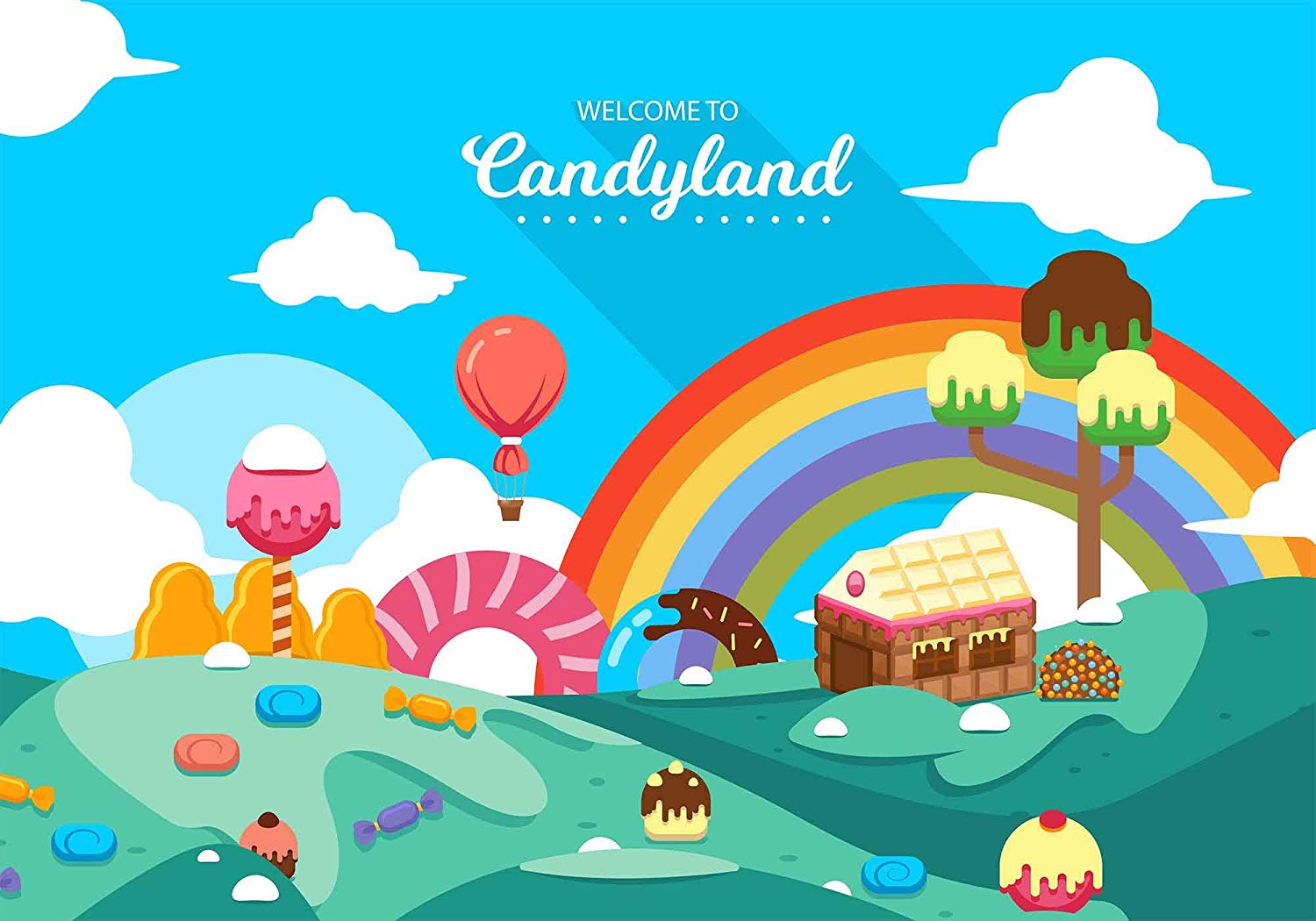 Amazon Fhzon Candyland Background Fairy Tale Rainbow