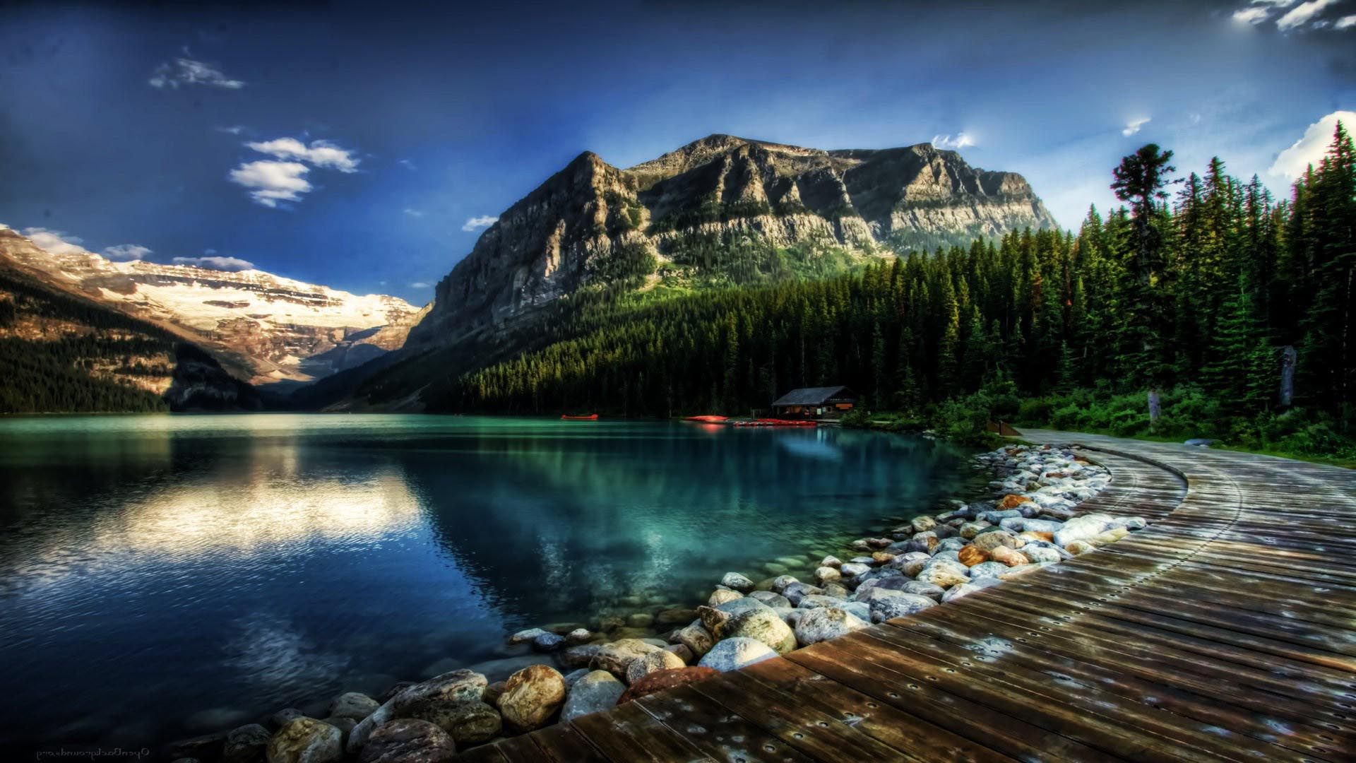 Fantastic Lake Louise In Alberta Canada HDr Wallpaper HD