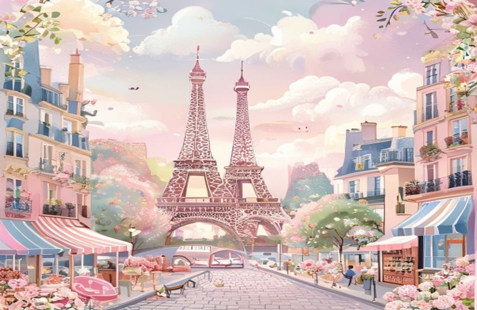 Pink Paris Wallpaper