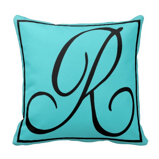 The Letter R On Aqua Background Throw Pillow
