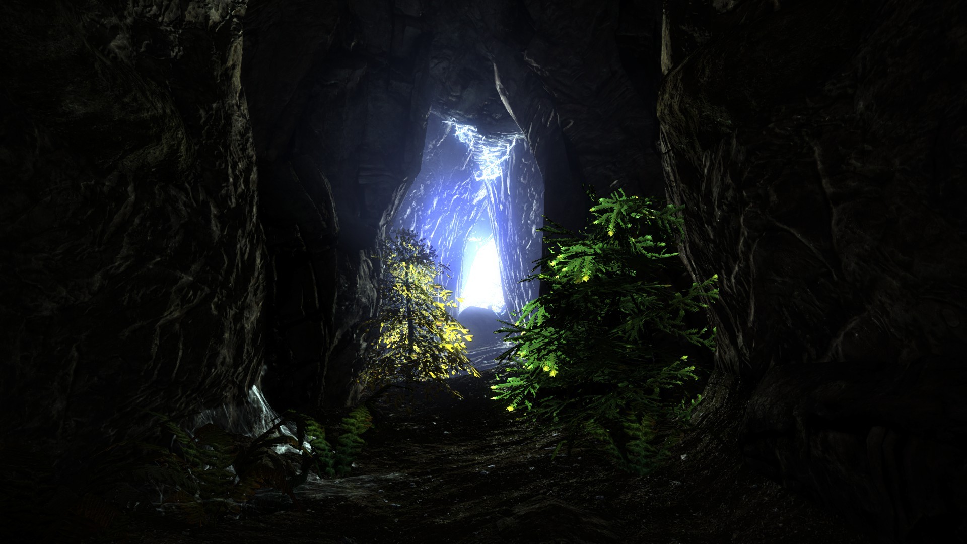 Light Cave Wallpaper Tunnel The Elder