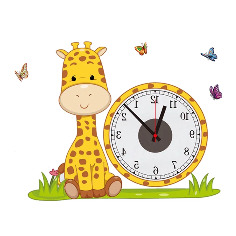 Free download hot Giraffe diy real wall sticker electron clocks home ...