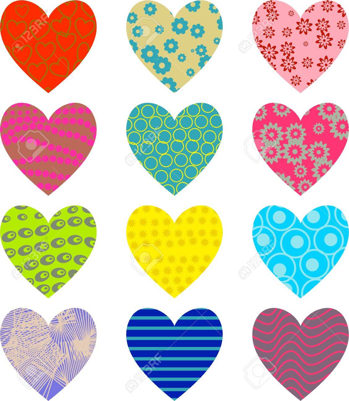 Artistic Abstract Patterned Heart Wallpaper Background Design
