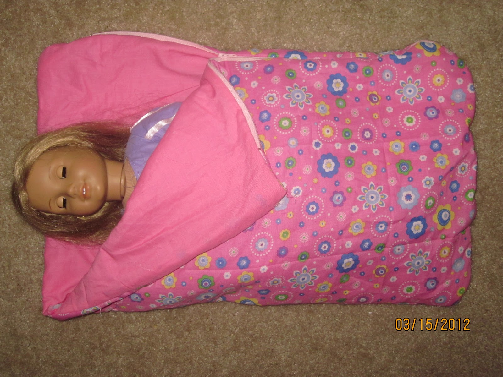 Pintresting Challenge American Girl Doll Sleeping Bag