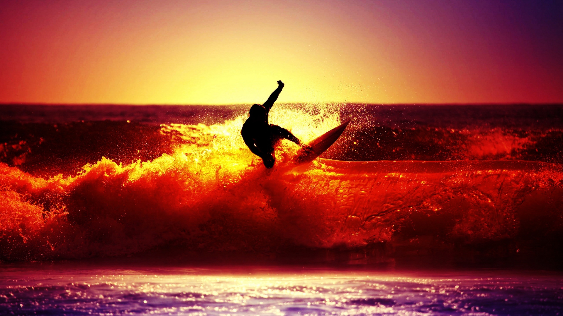 Sunset Surfing   High Definition Wallpapers   HD wallpapers