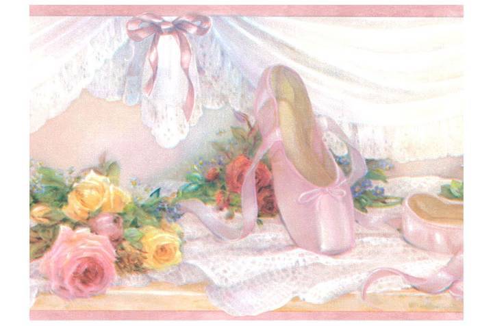 Ballet Slippers Wallpaper Border Baby Nursery Kids