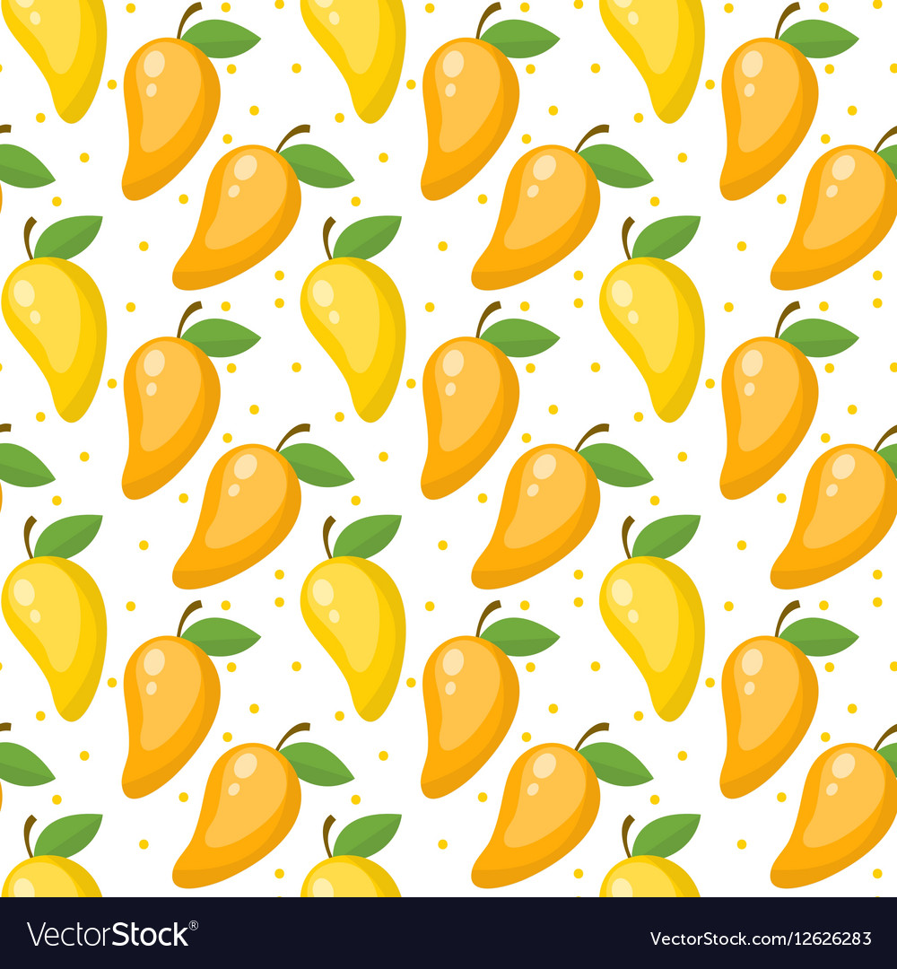 Mango Seamless Pattern Endless Background Vector Image