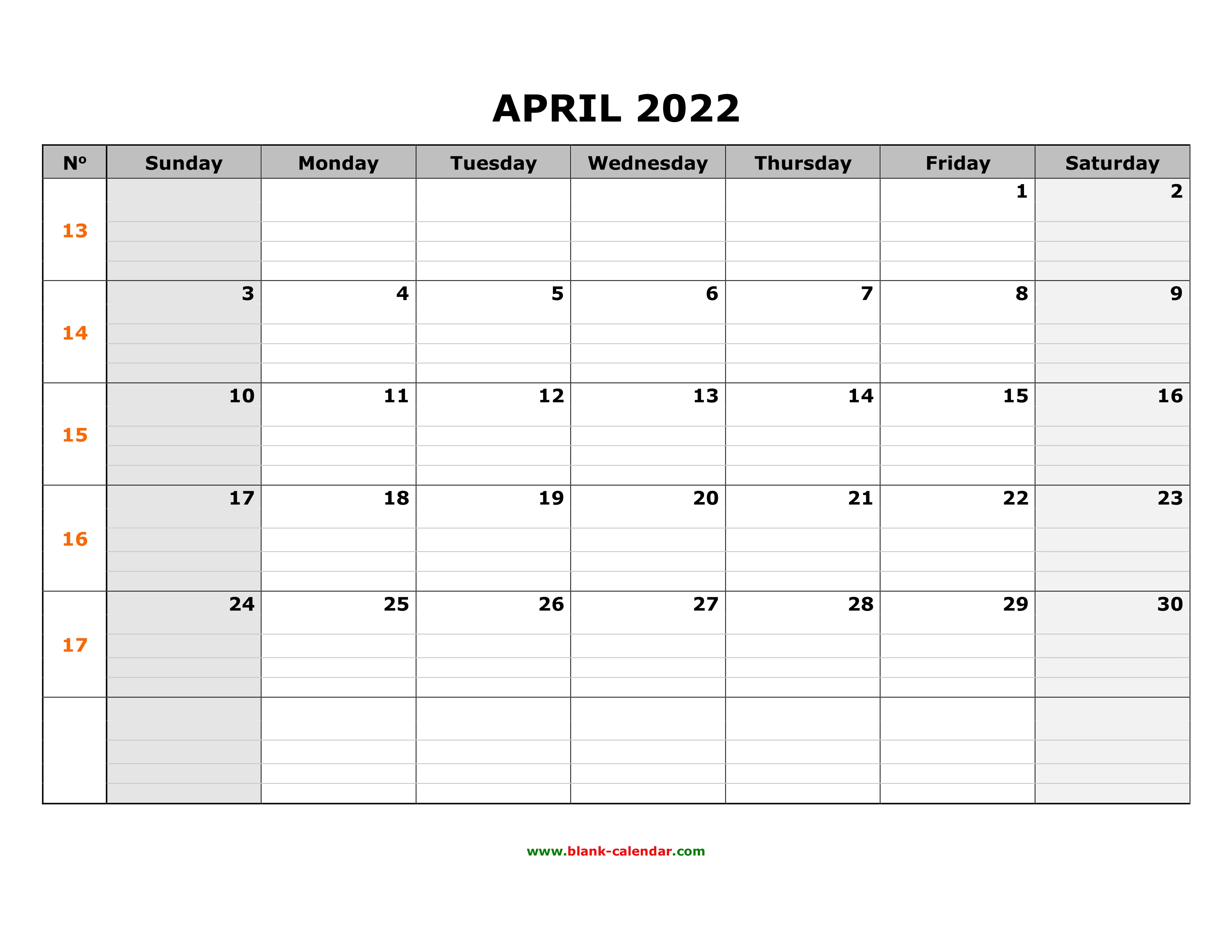 Printable April Calendar Wallpaper