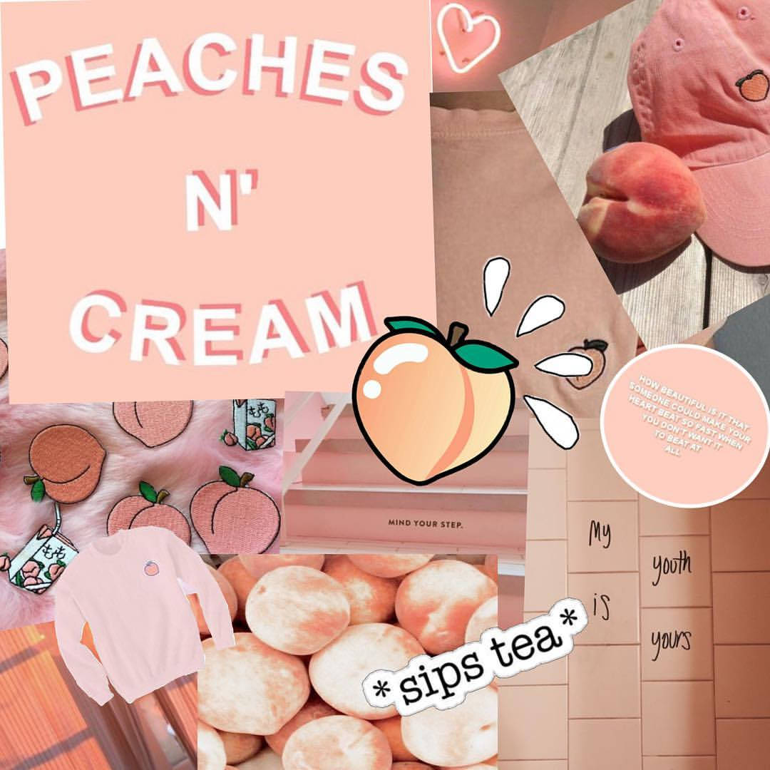 Aesthetic Peach Pink Cream Okvr9soo4nquorzo Wallpaper