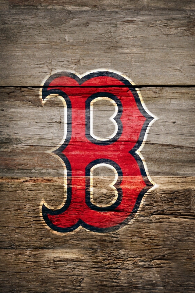 Boston Red Sox Logo On Wood iPhone 4s Wallpaper