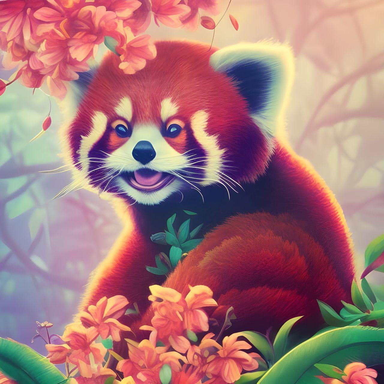 Happy Red Panda Ai Generated Artwork Nightcafe Creator