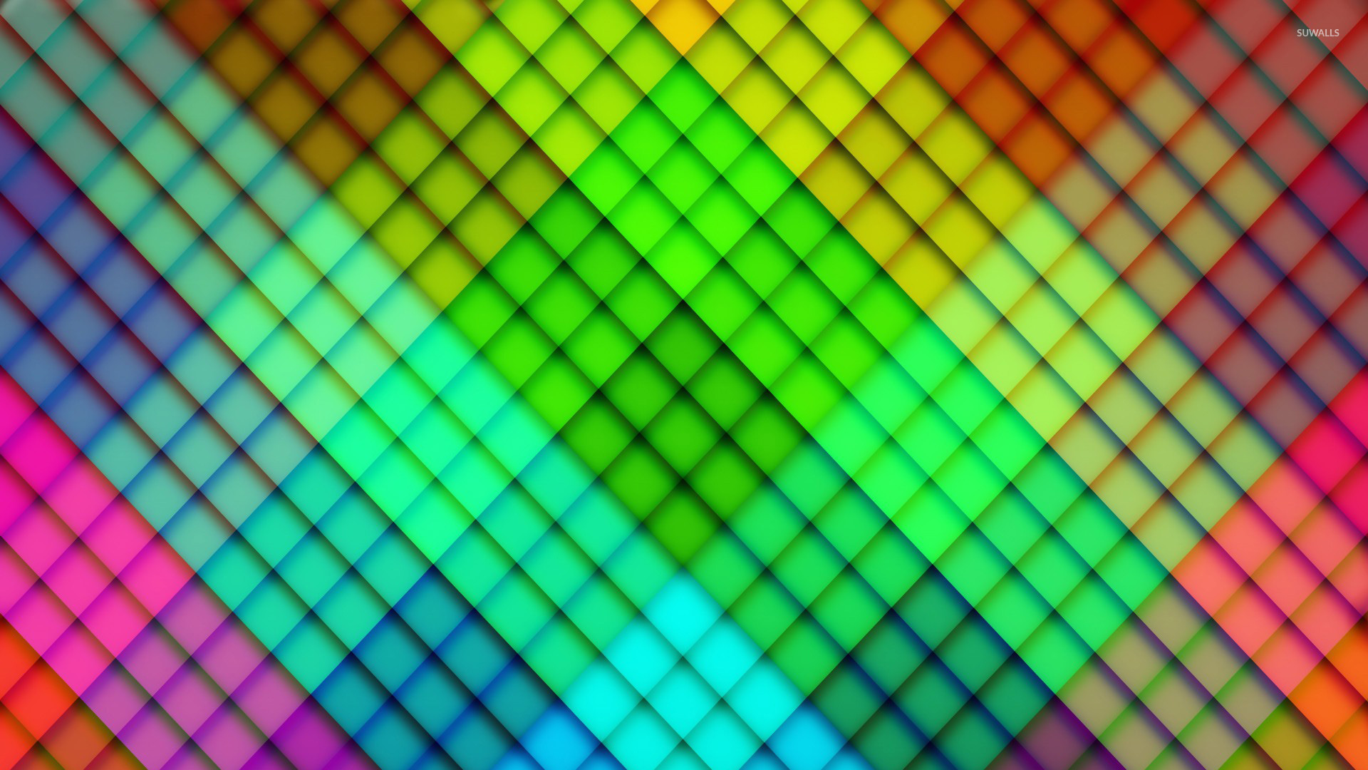 Rainbow Diamond Pattern Wallpaper Digital Art