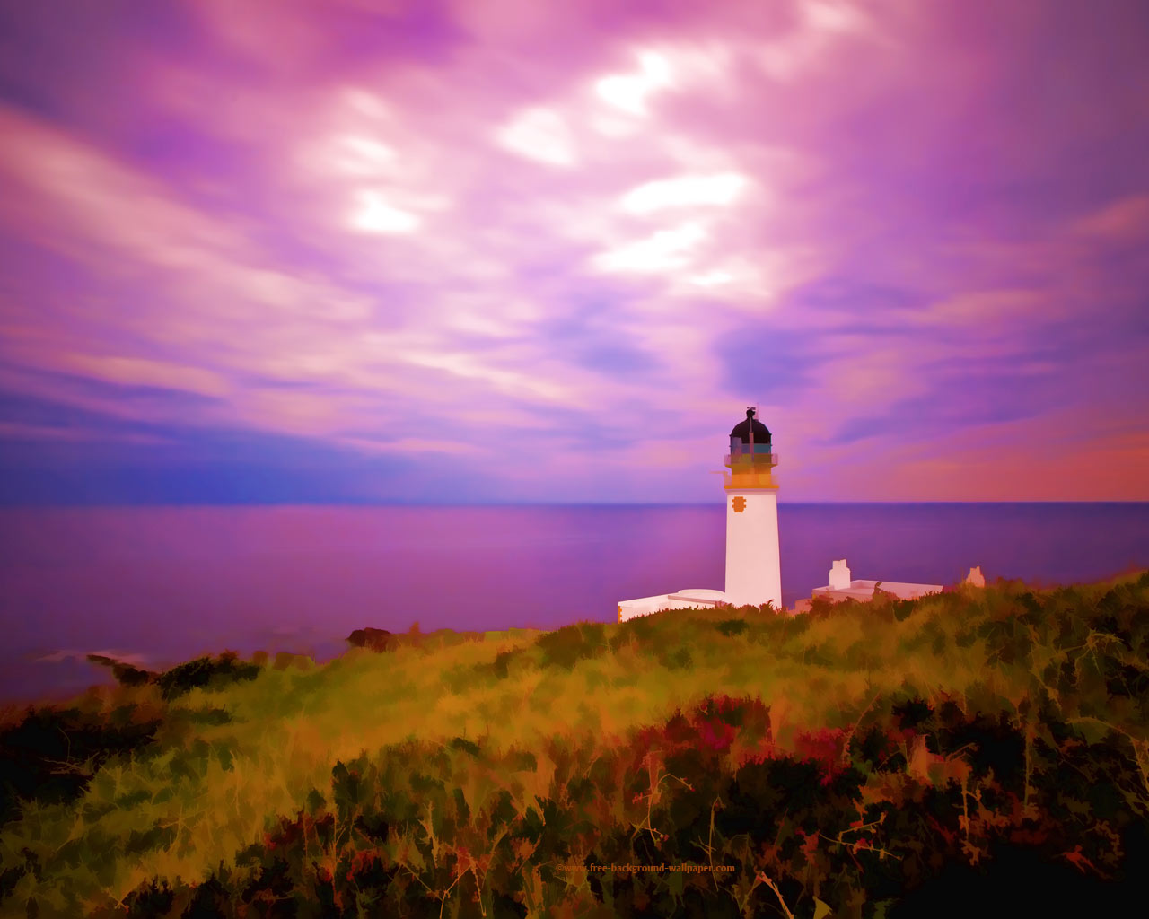 Beautiful Wallpaper Of White Lighthouse On The West Coast Scotland