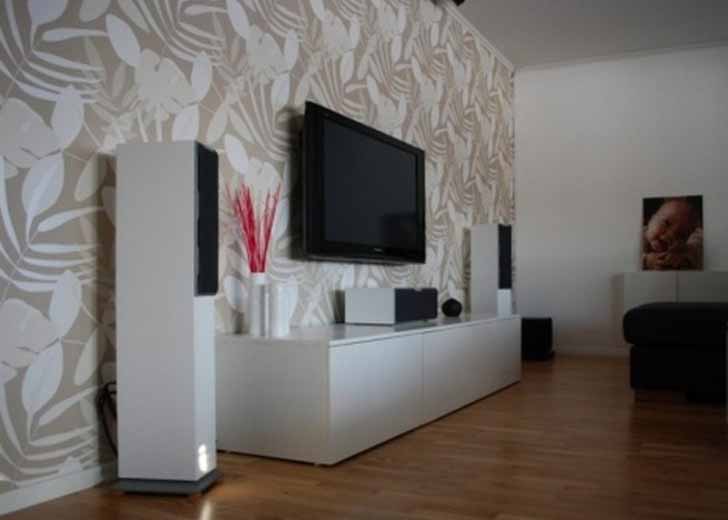 Contoh Wallpaper Dinding Minimalis White Living Room Design