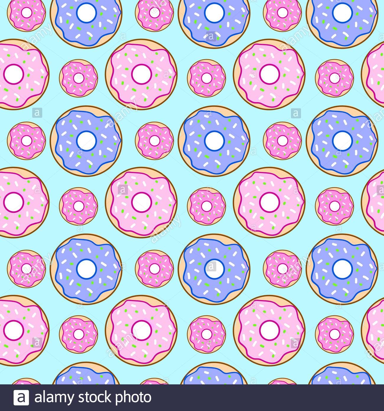 Donut Wallpaper Illustration Vector On White Background Stock