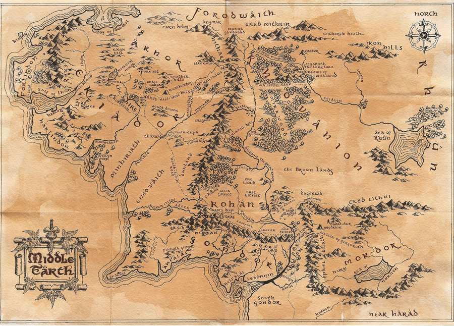 Middle Earth Wallpaper Map By