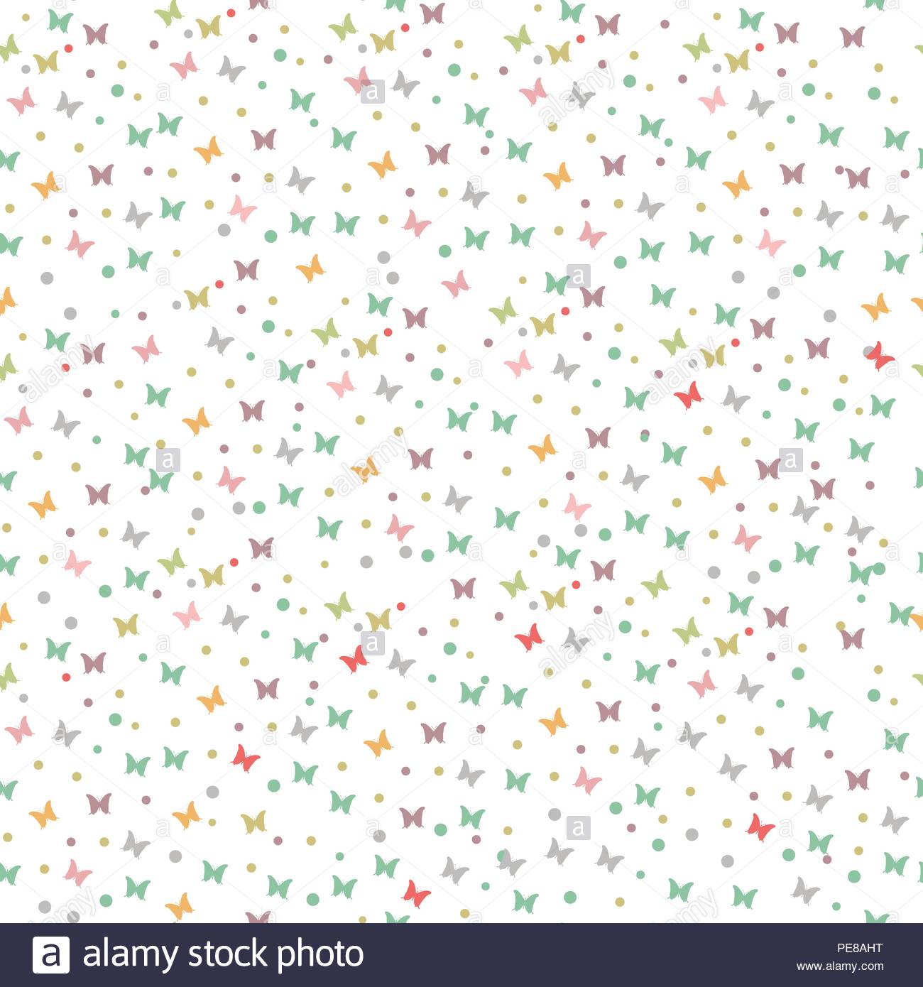 Seamless Print With Butterflies Cute Background For Design Of